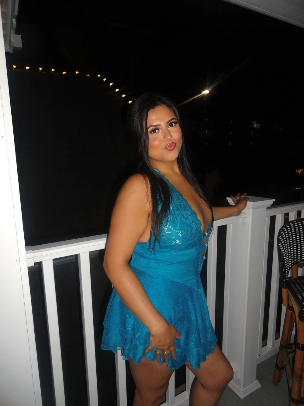 Teal Lace Halter Romper - Picture 4 of 4